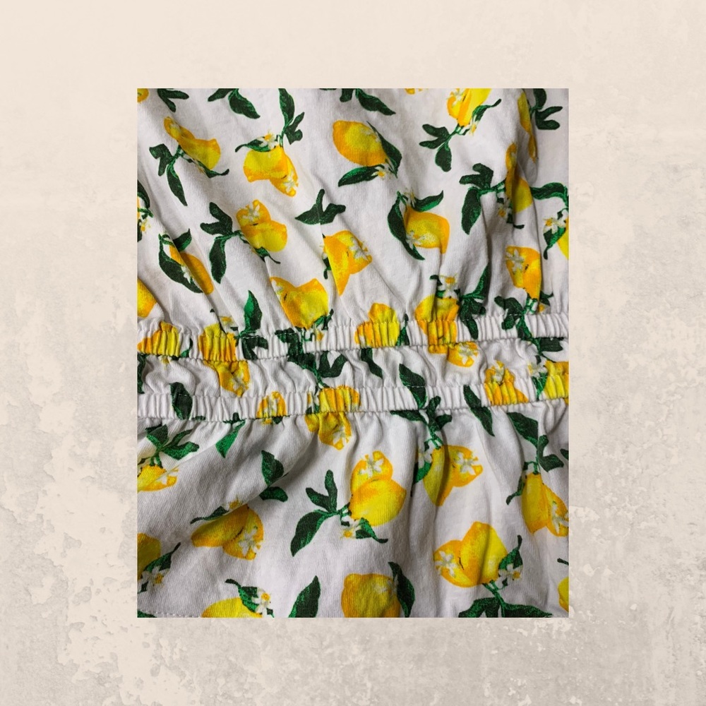 Zara cropped lemon print shirt with adjustable tie - Picture 3 of 9